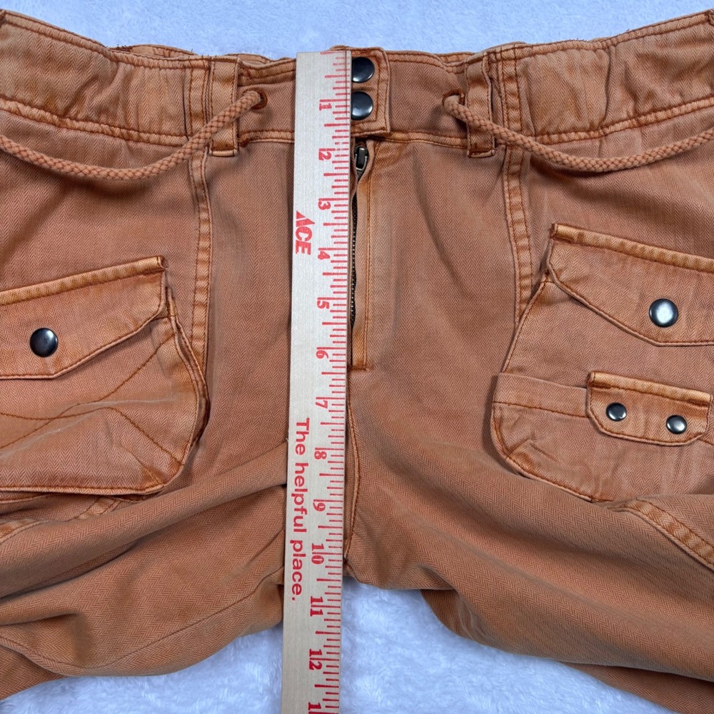 Free People Cargo Tahiti Pant Women L Rust Orange Utility Wide Leg Cropped Baggy - Picture 14 of 16